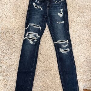 Flying Monkey Dark Blue Distressed Skinny Jeans